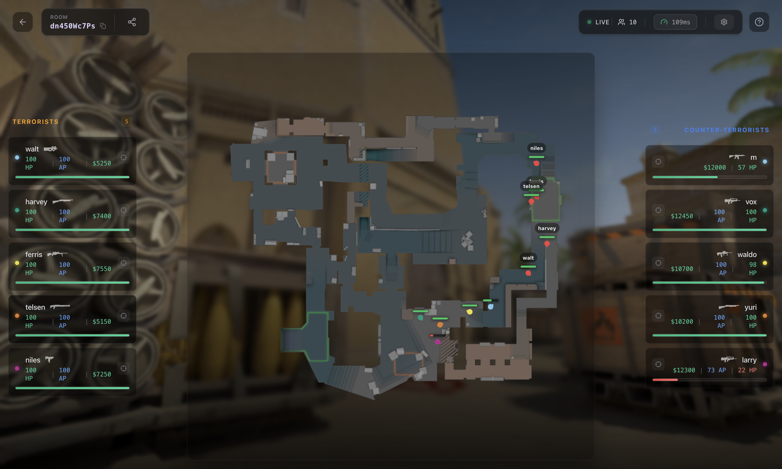 Distort CS2 web radar map and player information preview